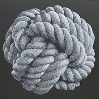 a black and white drawing of a rope